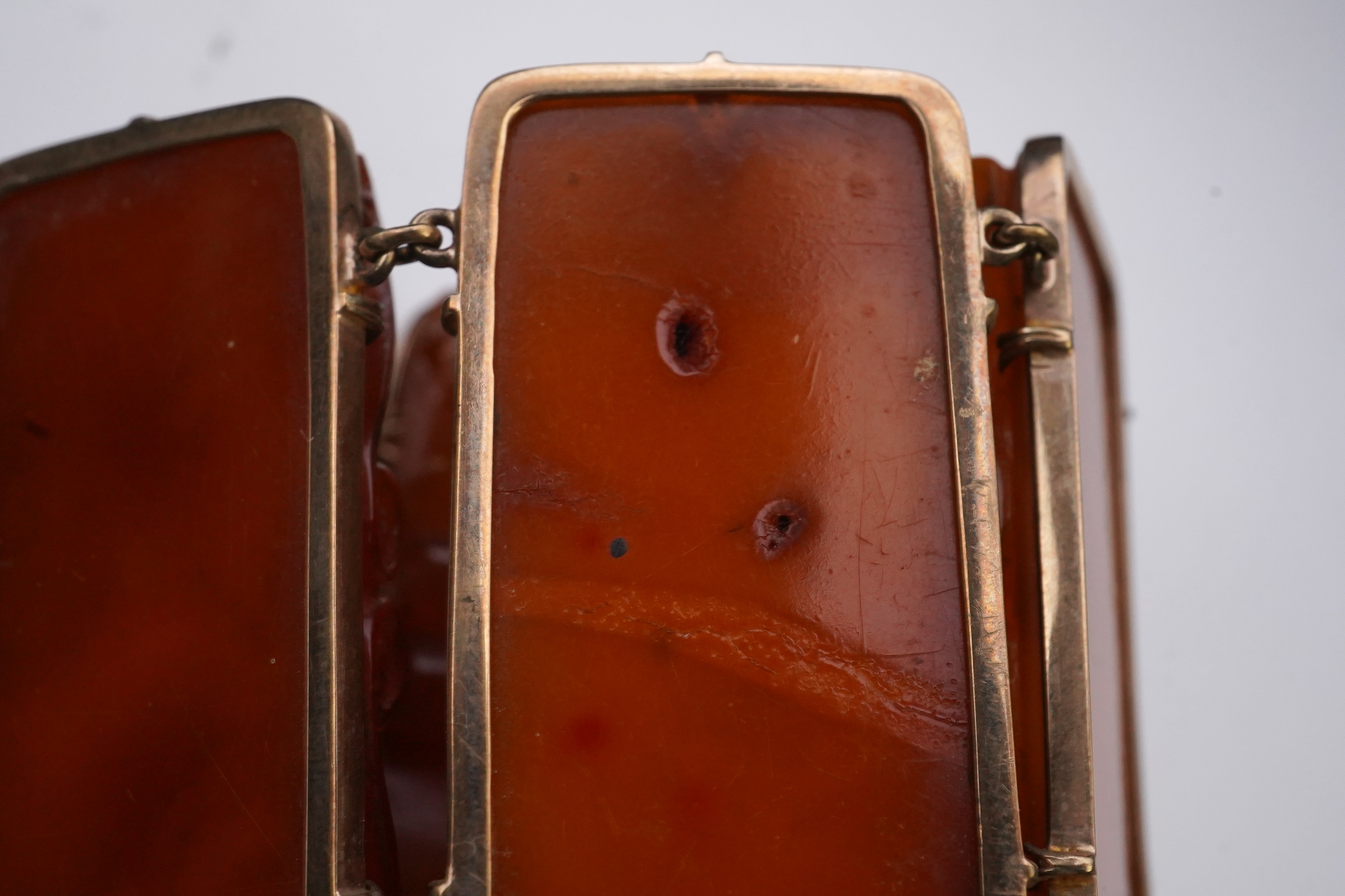 A gold and amber bracelet